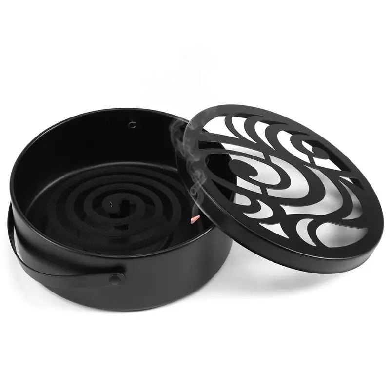 

A84X-Metal Portable Mosquito Coil Holder,Household Mosquito Repellent Box,Classical Design Portable Mosquito Coil Holder