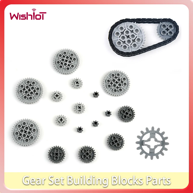 Small Chain Track Gear Building Blocks Parts MOC Technical Compatible with Bricks Differential Gears DIY Children Puzzle Toys