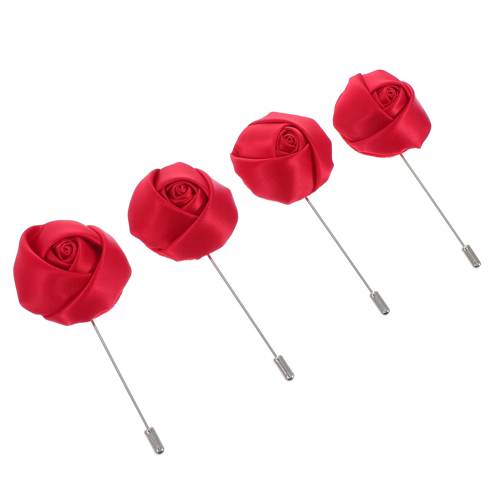 4 قطعة بروش زهرة الورد الرومانسية القماش الفن اليدوية الصدار الرجال دعوى ملحق حفلة عيد الميلاد ديكور بروش الرجال دبابيس #3