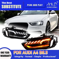 AKD Head Lamp for AUDI A4 B8.5 LED Headlight 2013-2016 Headlights RS4 B8.5 DRL Turn Signal High Beam Angel Eye Projector Lens