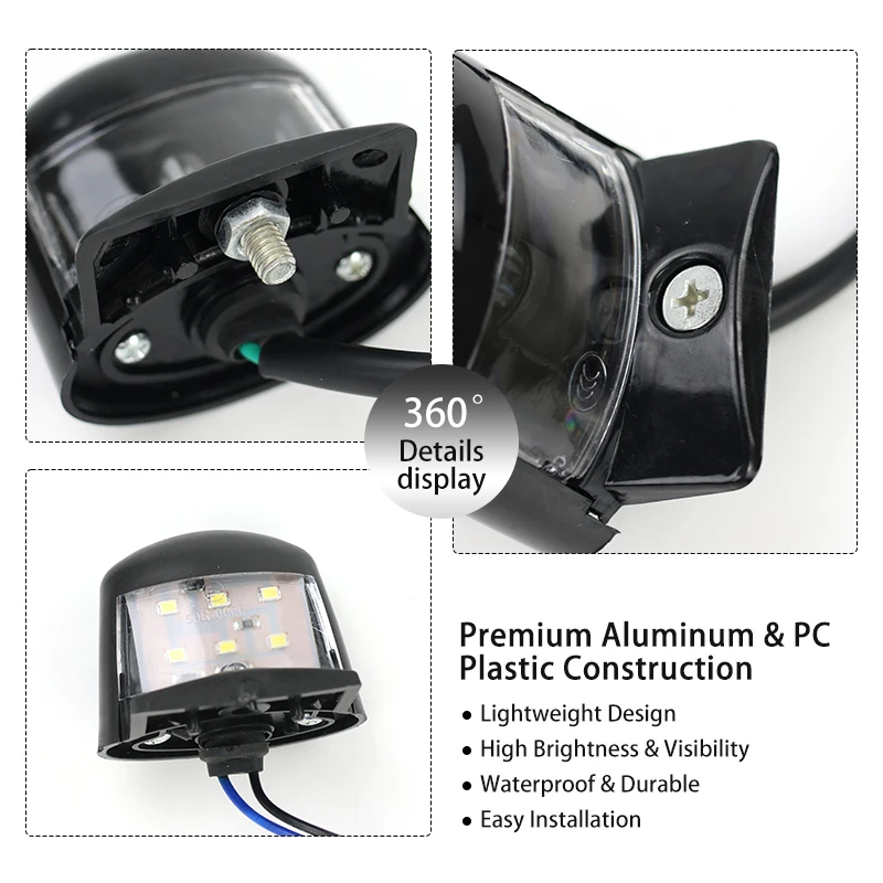 Peças de motocicleta ferramentas alumínio pc plástico luz da placa licença universal para bicicleta sujeira lâmpada placa motocross acessórios