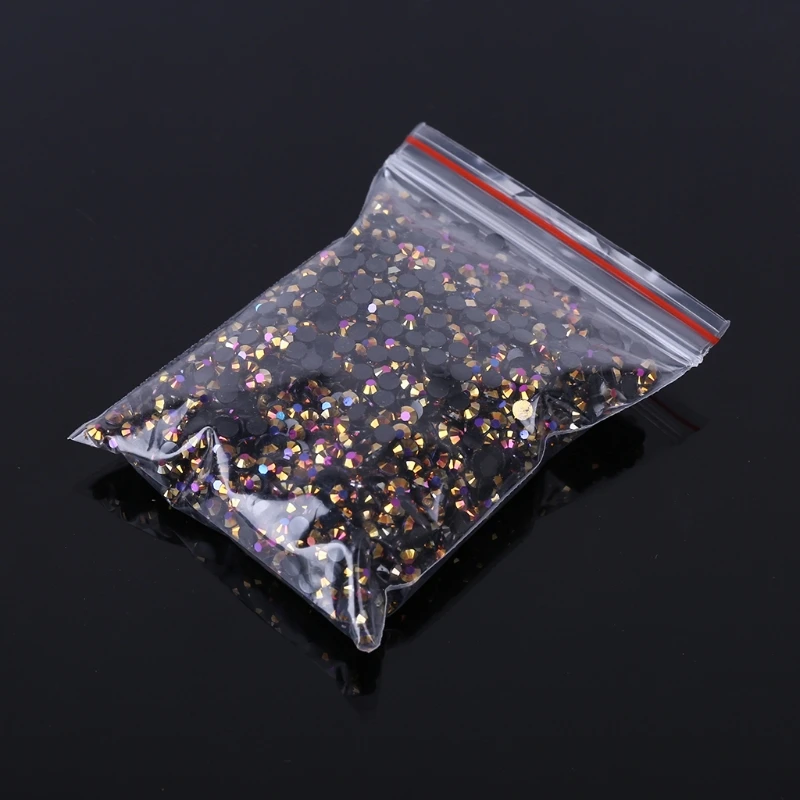 5000pcs Black Flat Back Round Crystal Rhinestones for DIY Crafts Art Clothes Shoes Bags