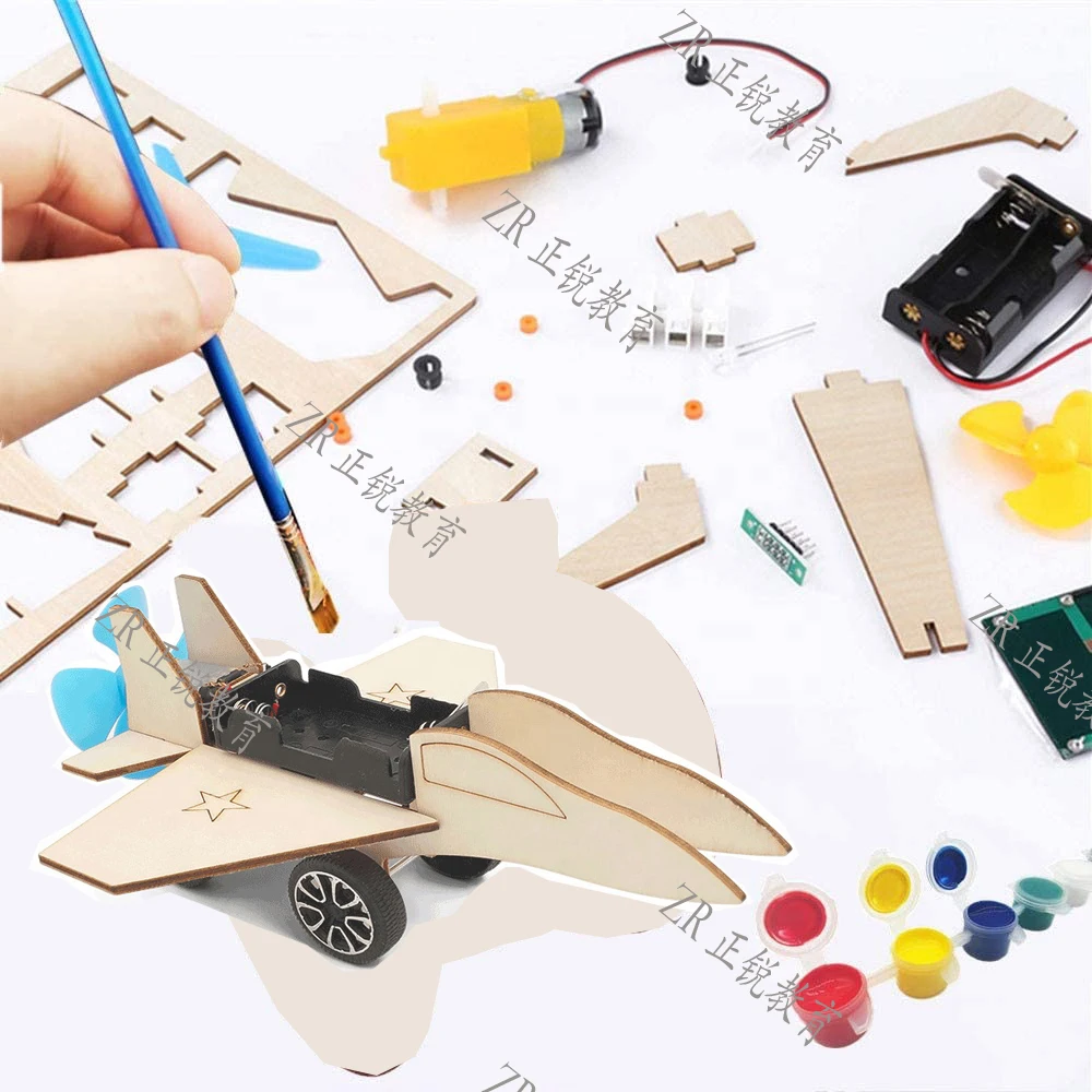 木製の手工芸品のためのジェット飛行機キット,教育玩具,科学実験キット,子供のためのDIY