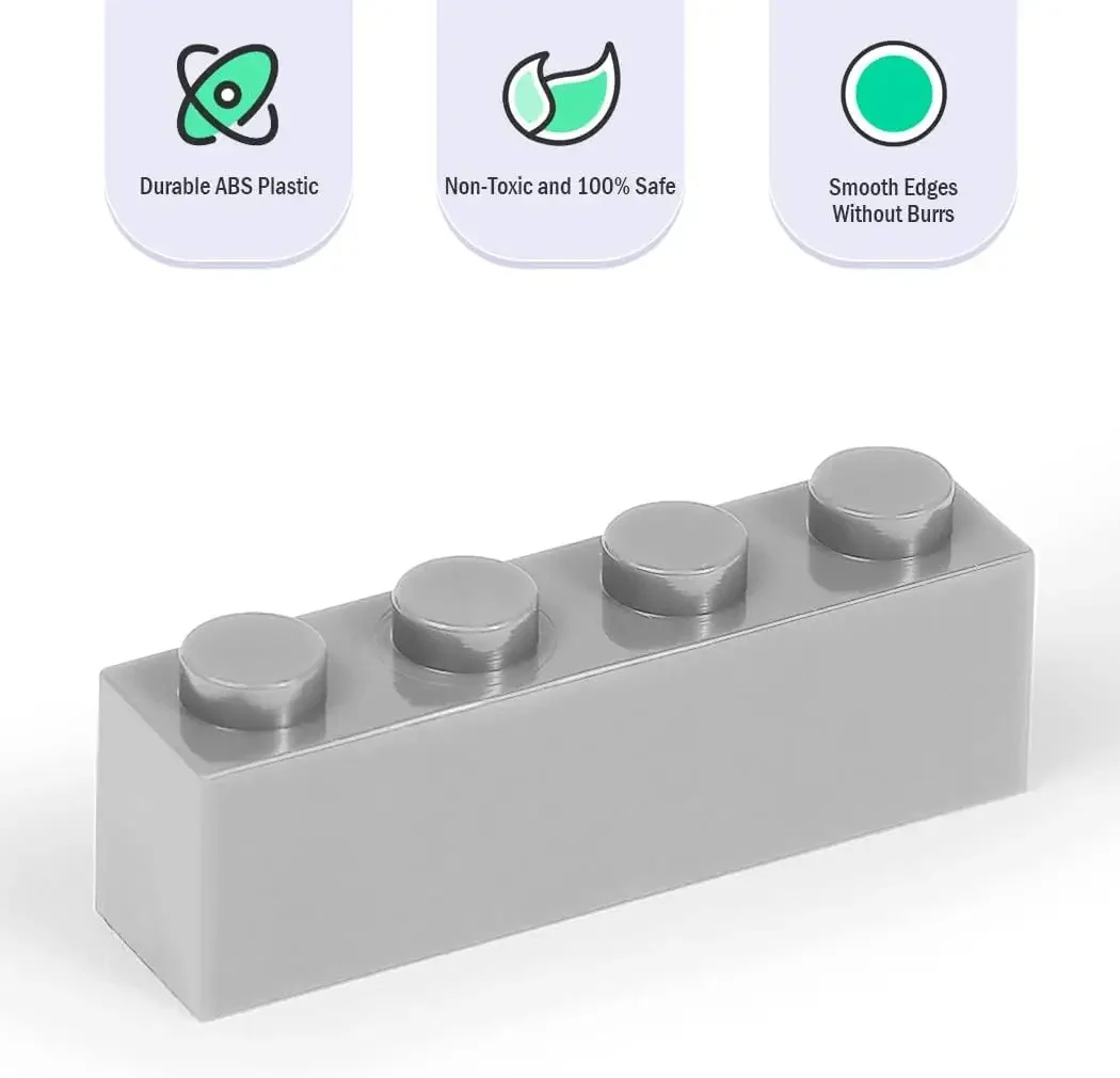 Set Batu Bata Bangunan Klasik, 100 Buah 1X4 Blok Bangunan Dasar Mainan Bangunan Kreatif STEM Kompatibel dengan Semua Merek Utama (Li