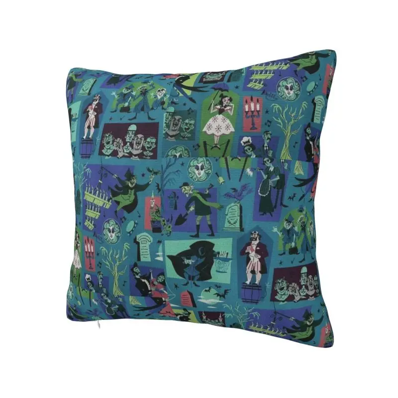 Fashion Halloween Haunted Mansion Haunted House Madame Cushion Cover Polyester Throw Pillow for Car Square Pillowcase Decoration