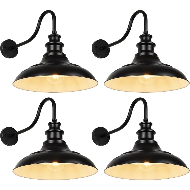 16 Inch Vintage Outdoor Garage Light Fixture, 4 Pieces Rustproof and Waterproof Outdoor Lights