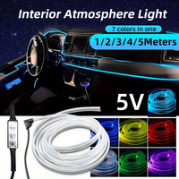 1/2/3/4/5M led car lights rgb Ambient Light USB Fiber Optic Neon lamp led Interior car Decoration Lights for bmw Car accessories