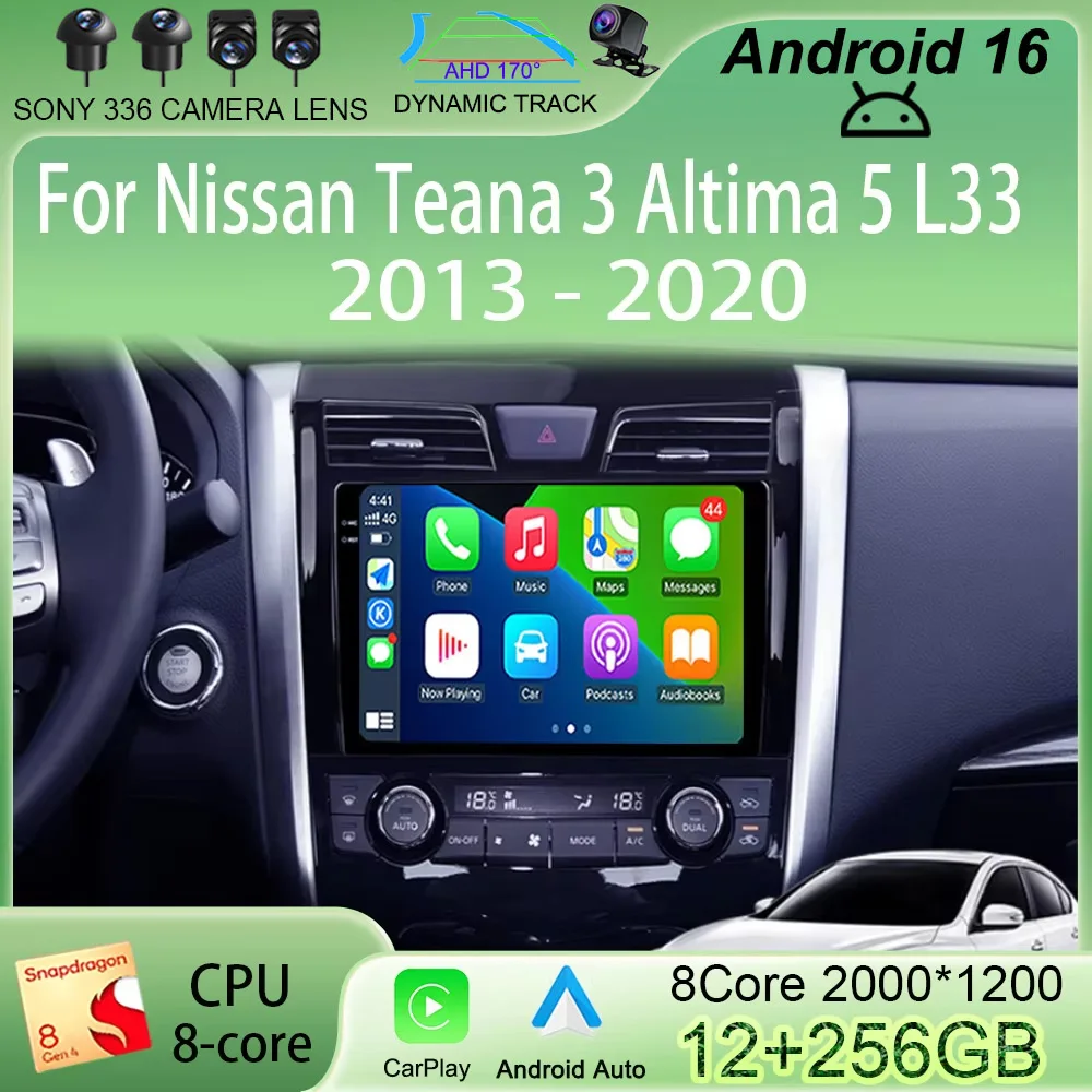 

Android 16 для Nissan Teana 3 Altima 5 L33 2013-2020: Видеоплеер, навигация GPS, автомобильное радио, мультимедиа, Wi-Fi, сенсорный экран 9-10 дюймов