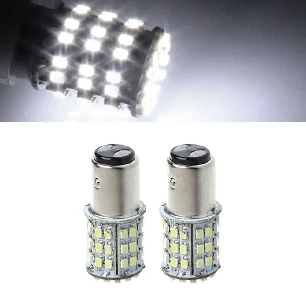 2PCS BAY15D 64SMD LED 1157 Dual Filament Brake Stop Tail Light Bulb Globe 12V 6000-6500K 1016 1034 1076 1130 1152 Brake Light