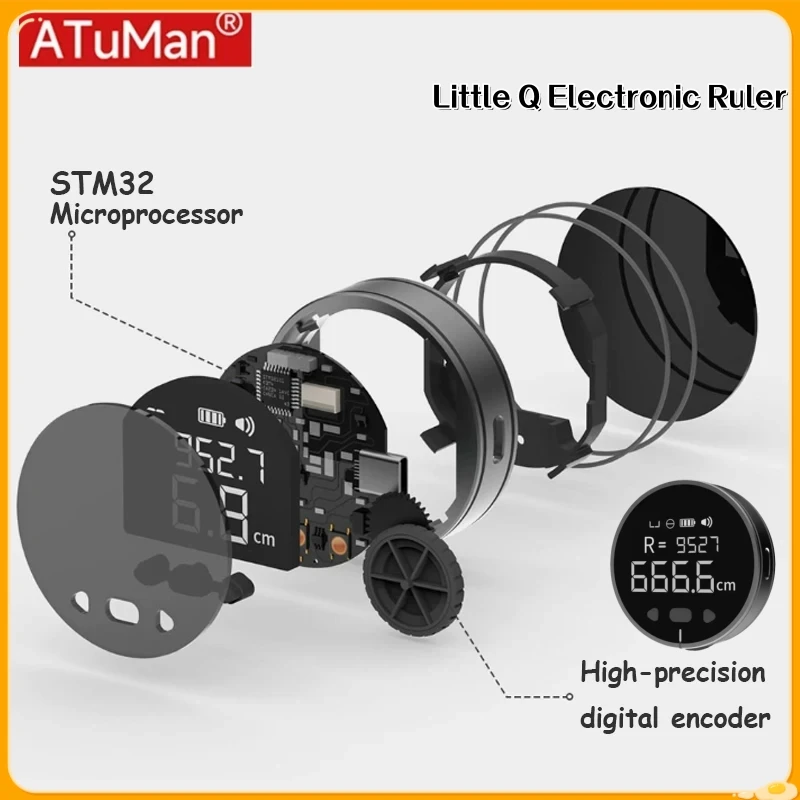 

Электронная рулетка DUKA Little Q (Atuman) с HD LCD-экраном, длительным временем работы, перезаряжаемая, измеритель расстояния, измерительные инструменты