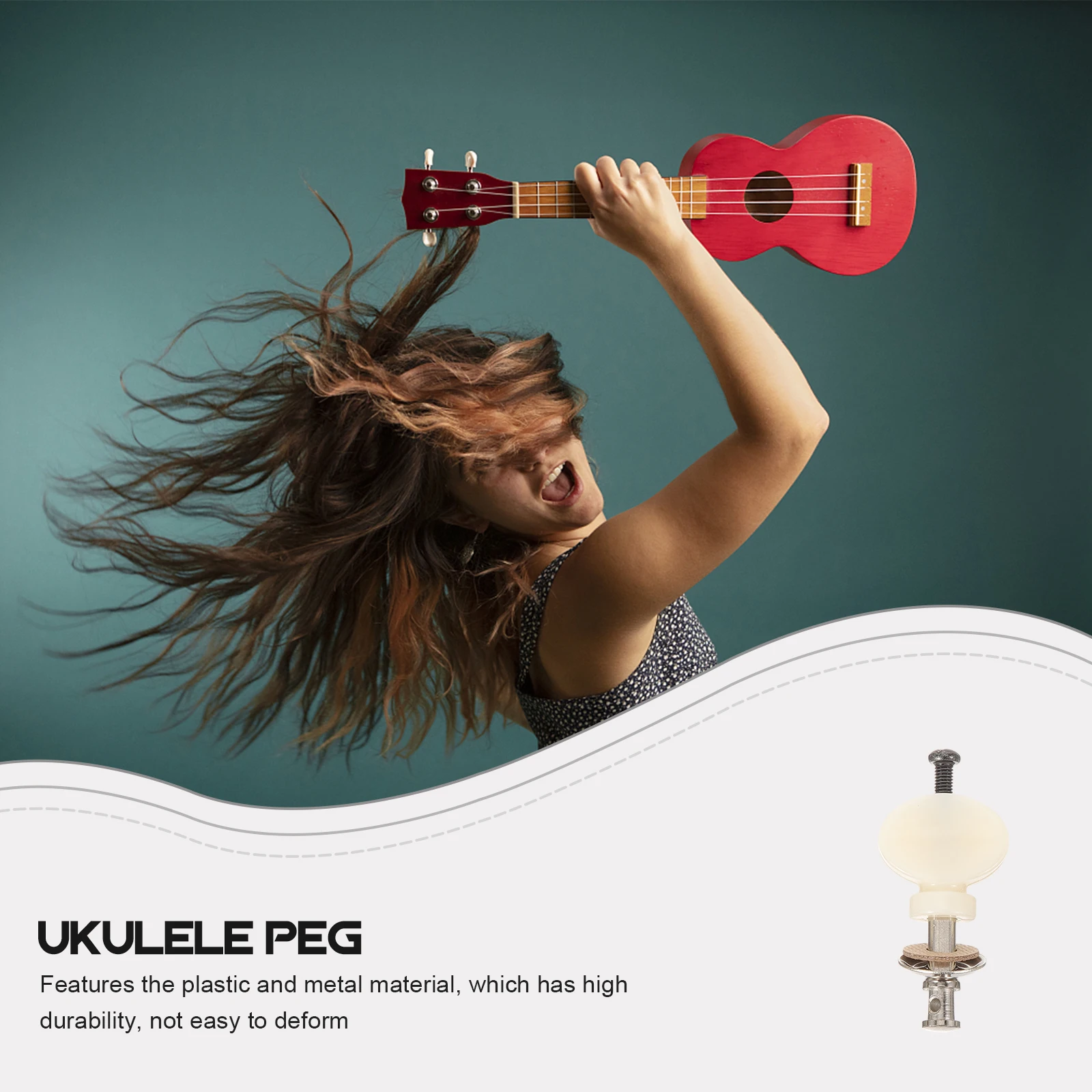 

4pcs Ukulele Tuning Pegs Metal Small Round Handle Adjustable String Height Easy Replace Long Lasting Light Portable Ukulele