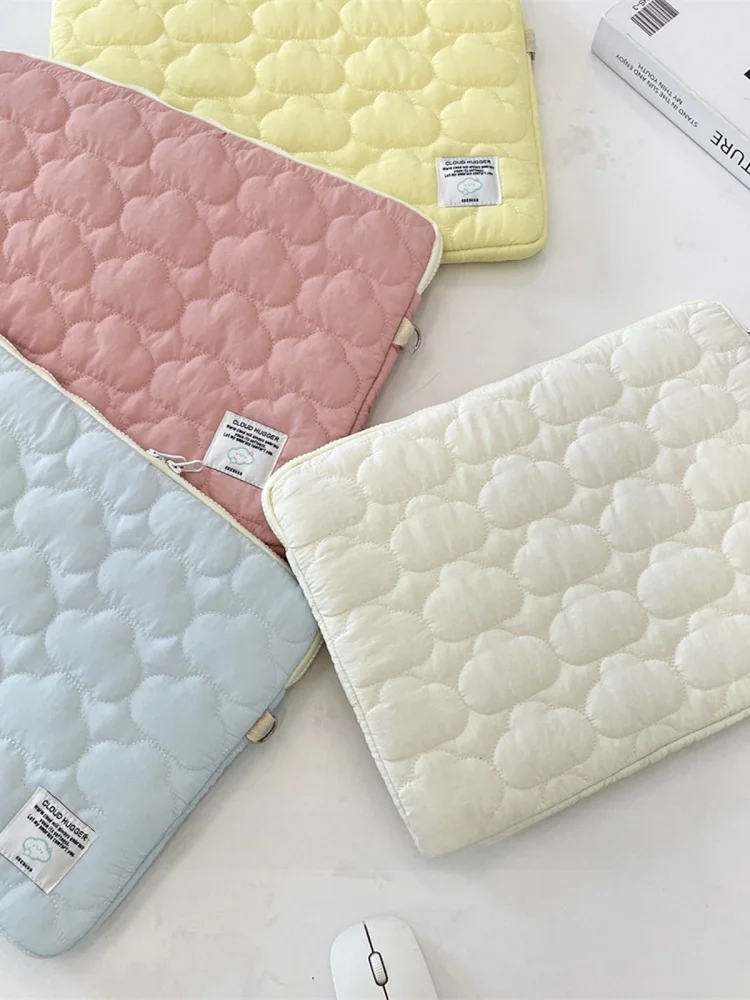 SOZAKKA – sac plus mignon pour tablette iPad, petit lapin nuage brodé, sac de rangement pour ordinateur portable 3/4 pouces, accessoires numériques