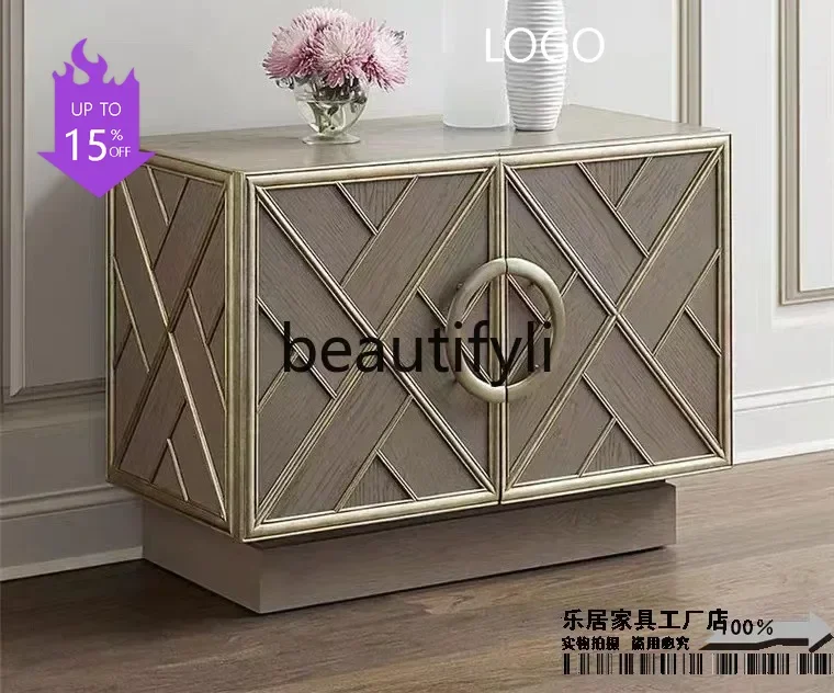 Q181  American solid wood entrance modern simple TV cabinet Nordic living room storage cabinet customization