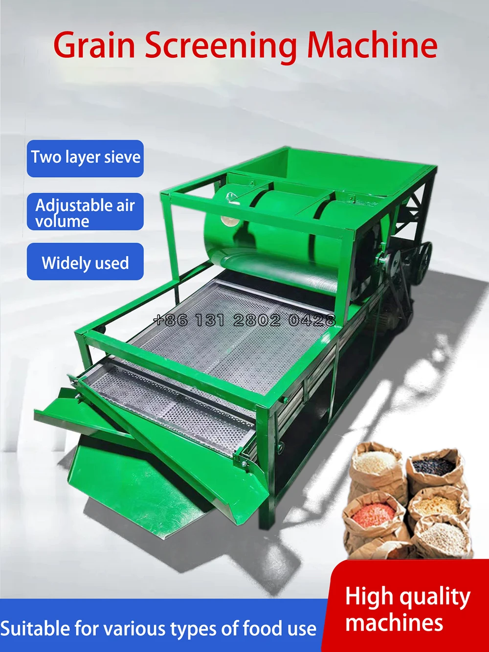 Large, medium and small sizes Industrial Grain Sorting Machine Bean Screening Machine Rice Corn Vibrating Sieving Screen Machine