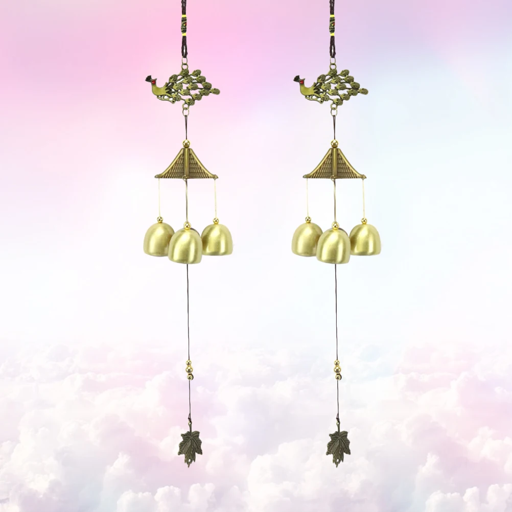 

Peacock Wind Chime Copper Alloy Decoration Vintage Bell Pendant Gift Relaxing Sound Good Symbol Wind