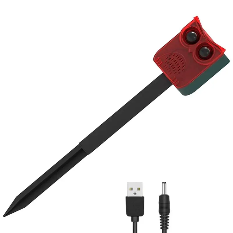 ABHI-Solar Motion Sensor Alarm Loud Noise Maker Dog Barking& Gunshot Sounds Animal Repeller Tool For Garden For Yard Security