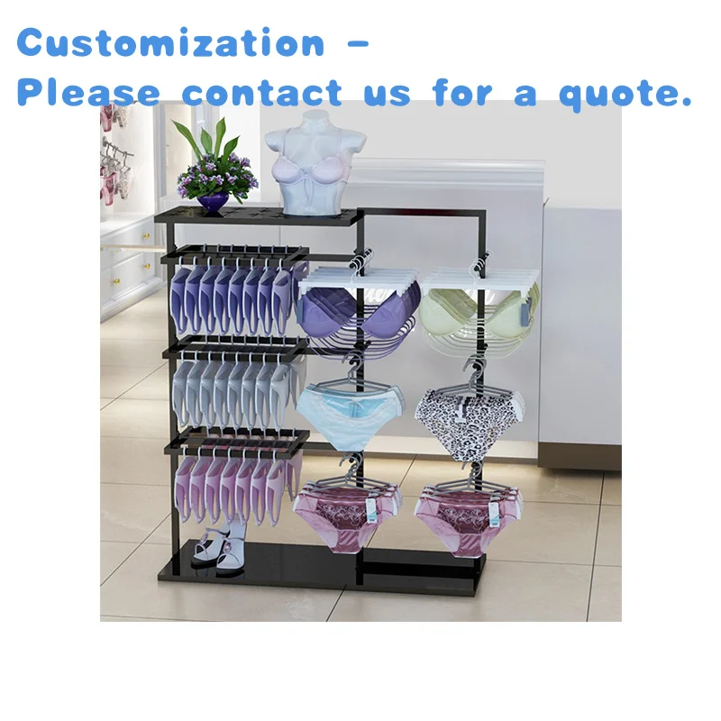 

custom.Kainice Customized Metal Clothes Display Rack Bikini Hangers Double Sided Lingerie Shop Fitting Display Rack Underwea