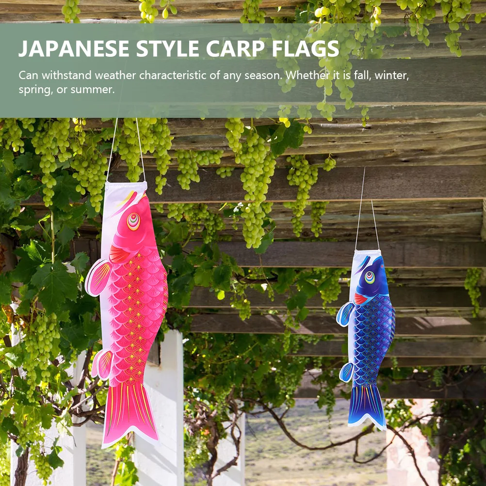 

6 Pcs Carp Flag Decoration outside Hanging Japanese Style Flags Wind Sail Windsocks Decorative Outdoor