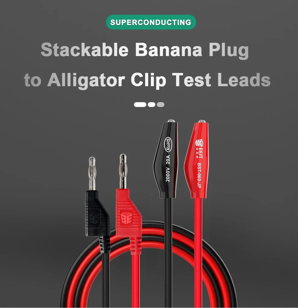 Kit multímetro timah uji, klip Aligator listrik DIY uji memimpin kabel Alligator ganda, kabel uji steker pisang
