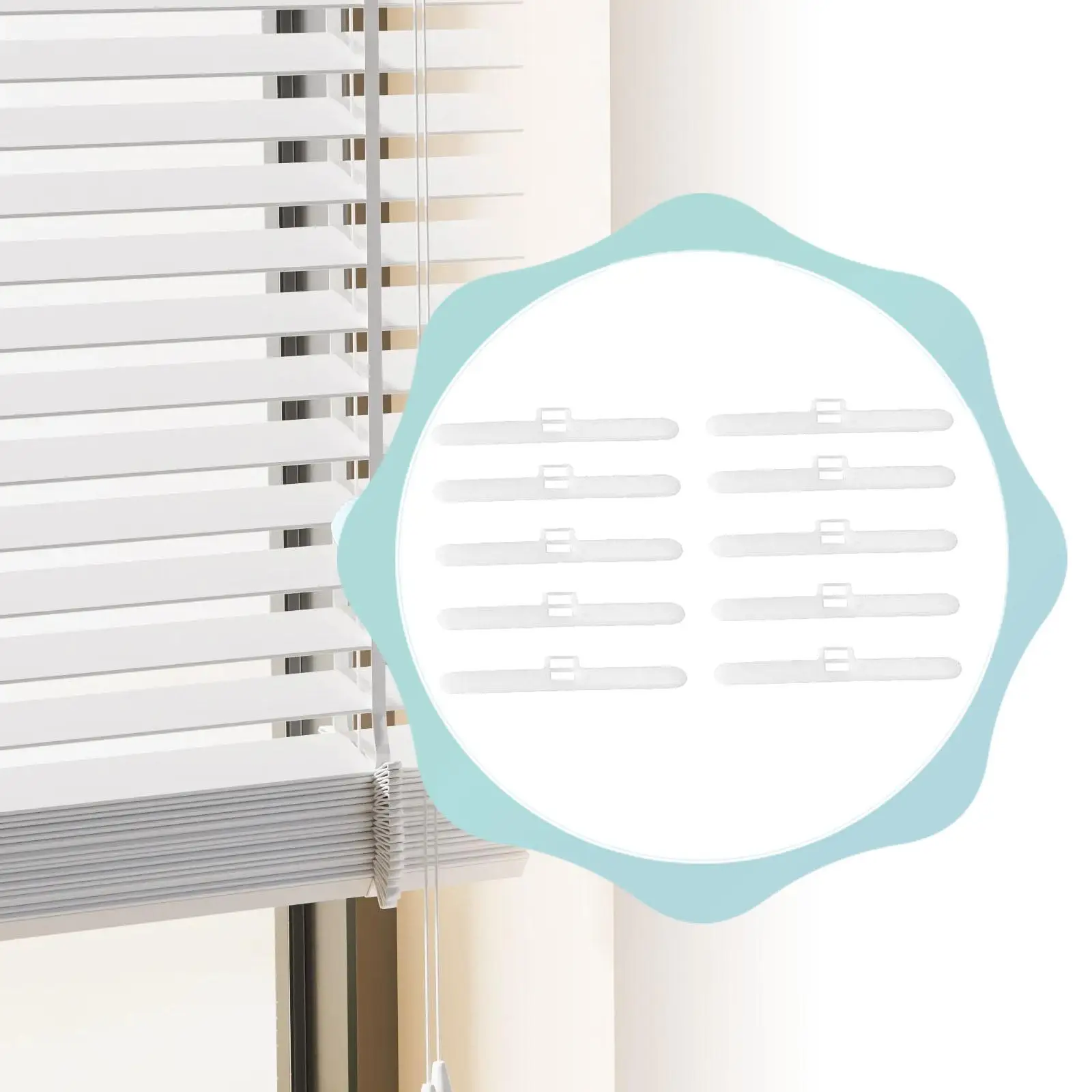 10-teilige vertikale Blindlat-Top-Kleiderbügel, Flügelschoner, vertikale Blindfahnen-Reparatur-Clips für Esszimmer, Küche, Schlafzimmer, Büro
