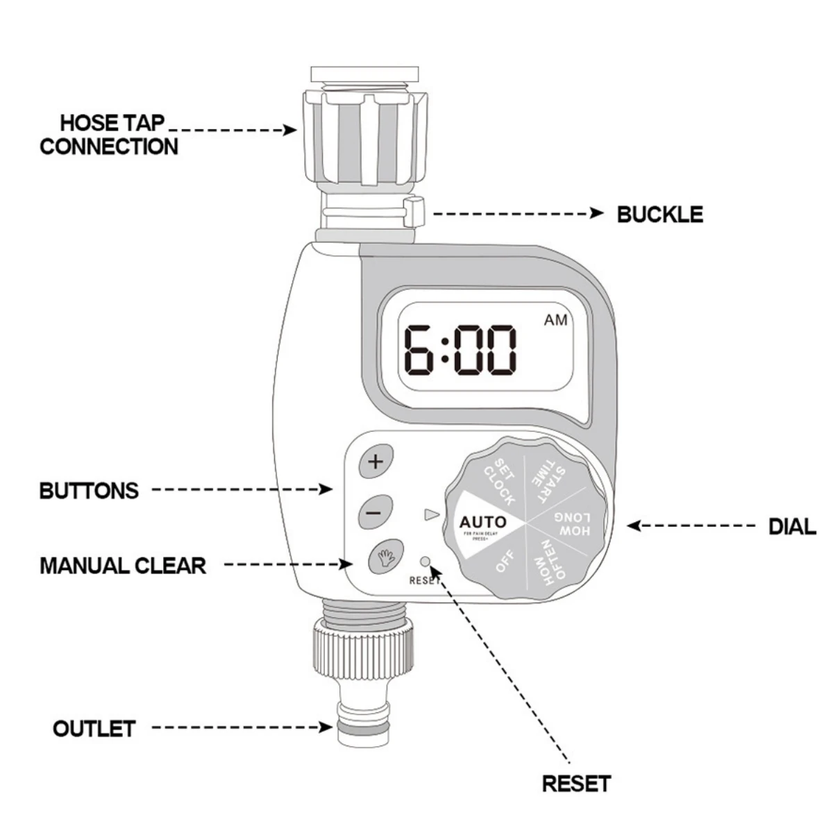 Knob Irrigation Timer Automatic Flower Watering Controller Courtyard Gardening Drip-irrigation Sprinkler System Watering Device