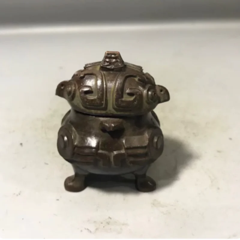 

Retro copper mini bird zun statue home living room creative crafts ornaments attract wealth Feng Shui auspicious decoration
