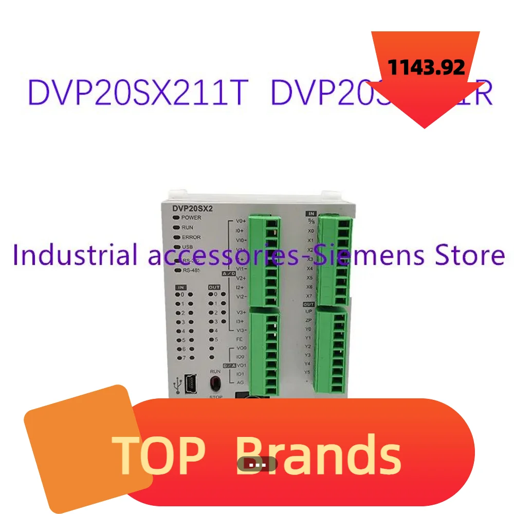 

New Original DVP20SX211R DVP20SX211T DC24V PLC 8DI 4AI 6DO 2AO Spot NEW Original