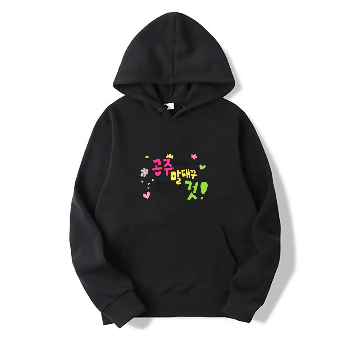 Korean Princess Graffiti Hearts Crown Floral Design Autumn and winter hooded sweatshirts