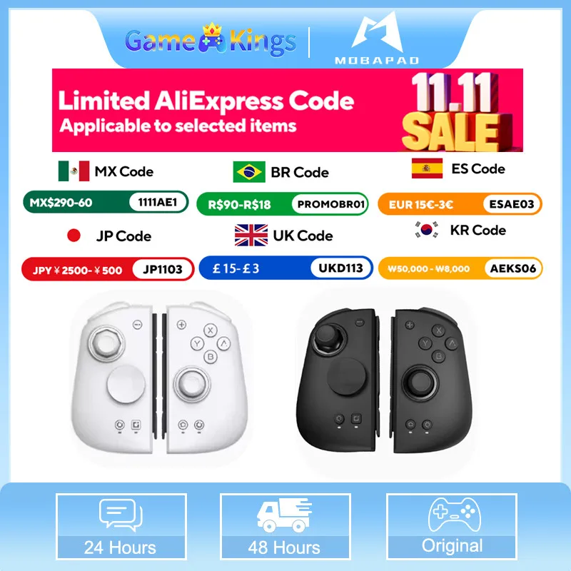 وحدة تحكم MOBAPAD M6 HD Gemini 2 مع أسطورة سوداء لاستقبال نينتندو سويتش OLED Joypad Hall Joystick Console NS OLED Gamepad