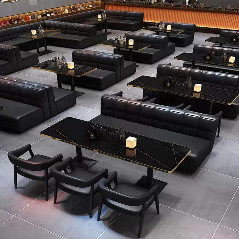 

Industrial style bar sofa clear bar ktv box restaurant table and chair cafe milk tea shop booth sofa