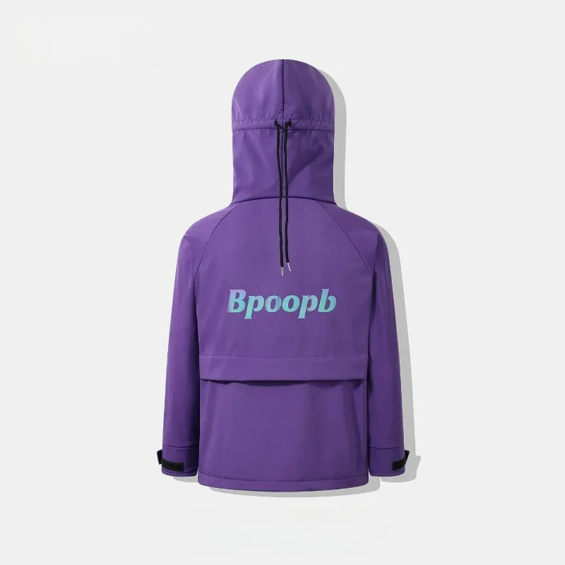 New Colorful Light Word Ski Suit Hard Shell Grape Purple Pullover Sweatshirt for Men and Women Warm Windproof Waterproof Ski Top