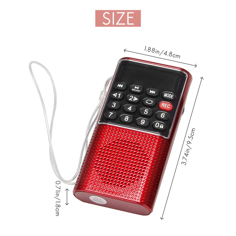 -A96Z 10X L-328 Mini Tragbare Tasche FM Auto Scan Radio Musik Audio MP3 Player Outdoor Kleine Lautsprecher mit Voice Recorder