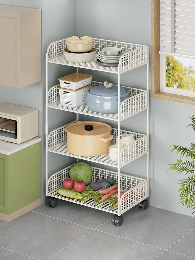 

Многослойная железная художественная кухонная кастрюля Ra, держатель для кастрюли для хранения в микроволновой печи, мобильный домашний многофункциональный органайзер для хранения эльфа