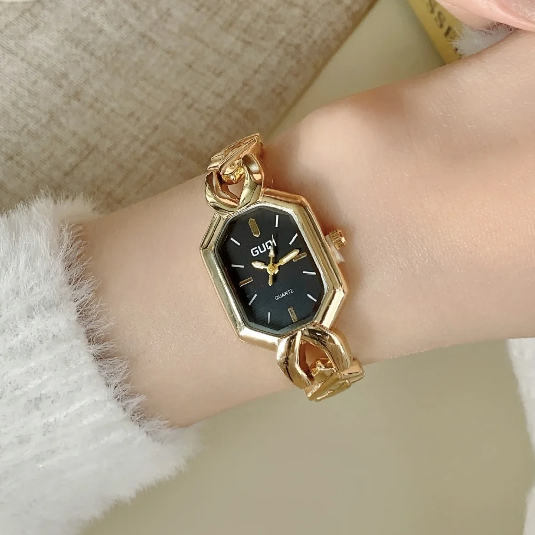 Брендовые женские часы, элегантные модные золотые часы для женщин, оригинальные кварцевые наручные часы с простым циферблатом, женские Reloj Mujer