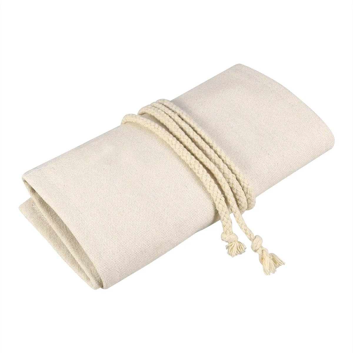 

Canvas Pen Bag Pencil Case Stationery Box Roll Up Organizer Pencils Storage Portable Supplies Student Kids