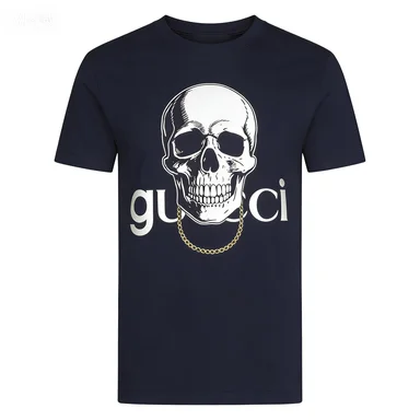 

Весна/Лето 2026, футболка из чистого хлопка с короткими рукавами, летняя американская модная футболка с круглым вырезом и принтом из чистого хлопка, трендовая легкая роскошь