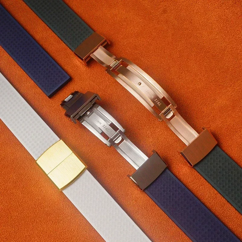 تصميم جديد CTS حزام ساعة من المطاط الفلوري لرولكس أوميغا الإفراج السريع فراشة مشبك أشرطة ساعات اليد ل الغواصة GMT-Master II