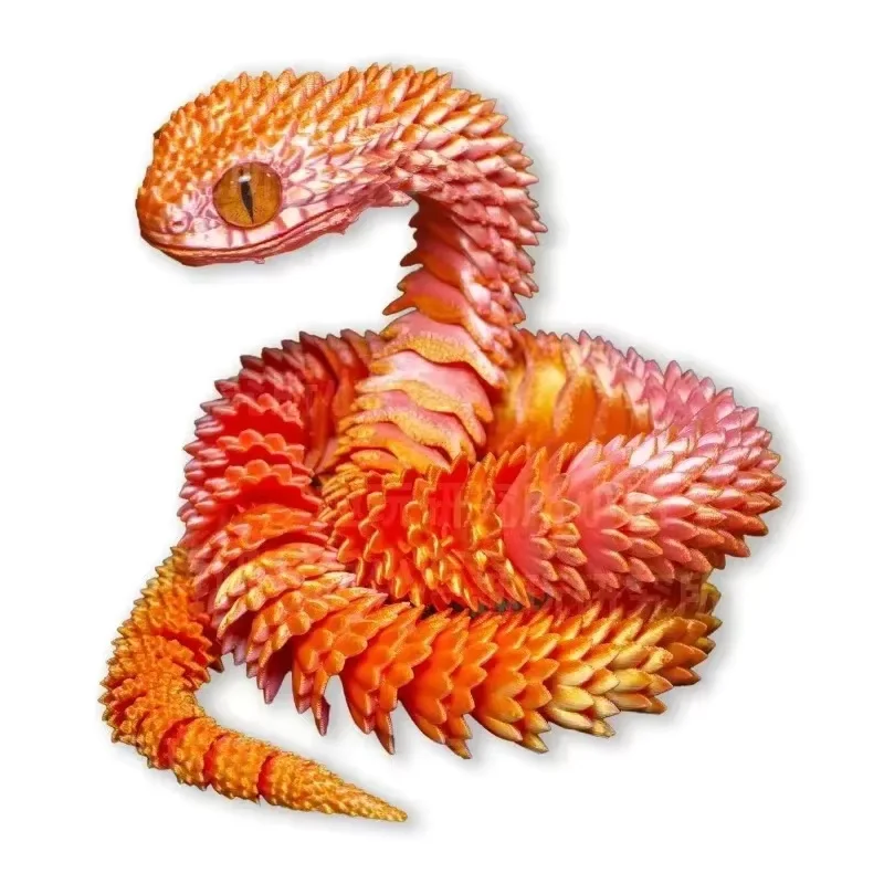 3D-gedruckte Schlange, bewegliches Gelenk, Zappelspielzeug, Figur, Simulationsschlange, Büro, Desktop, Ornament, Geschenke, Kunsthandwerk, Figuren, Miniaturen