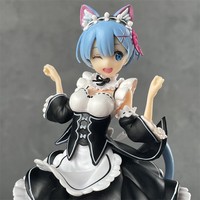 Cat Ears Life In A Different World From Zero 22.5cm Beautiful Girl Maid Clothes Rem Figure Model Desktop Decoration Toy Gift