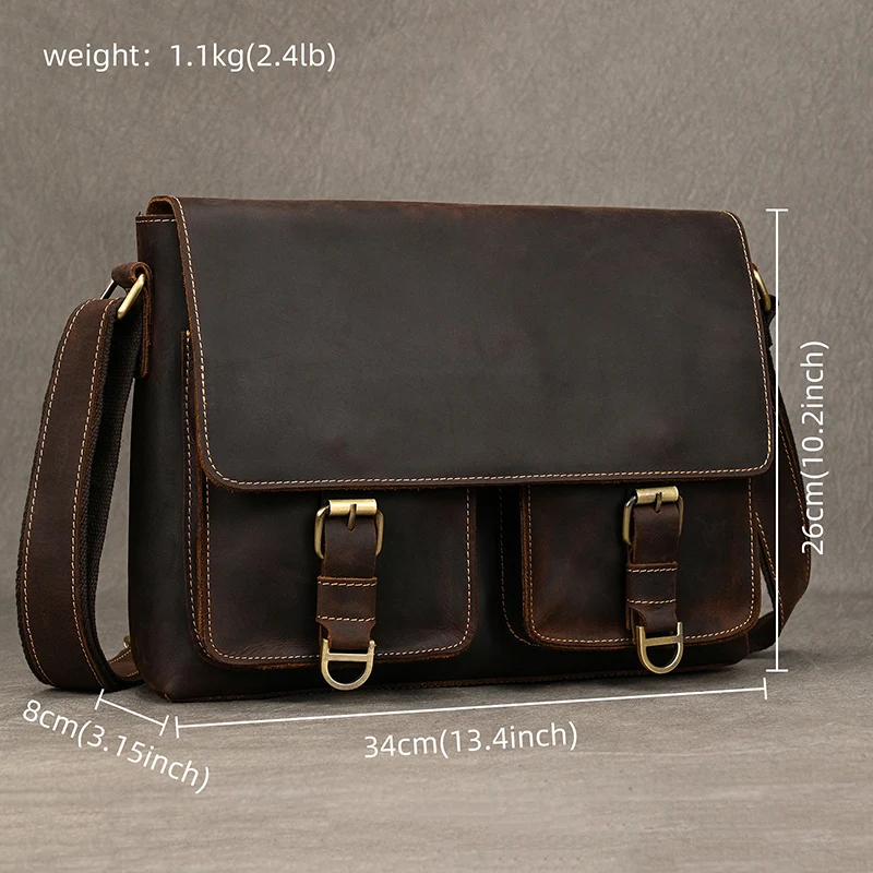 Imagem -02 - Bolsa de Ombro de Couro Real Masculina Bolsas Crossbody para Homem Sling de Couro Genuíno Anti Roubo Moda Vintage