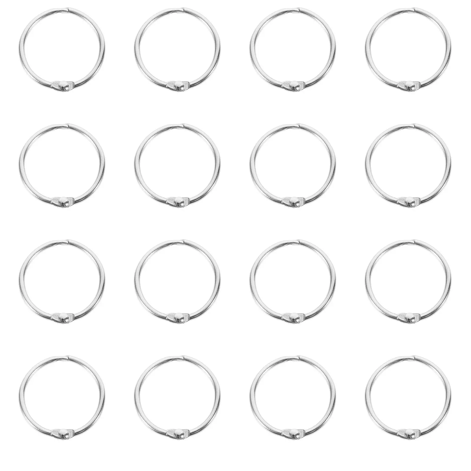 

20 Pcs Metal Binder Rings for Paper Cards Index Flash Book Ring Lightweight Office Supplies Stationery Circle Loose Leaf