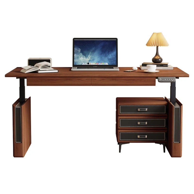 *North American Ash Wood Solid Wood Intelligent Electric Lifting Table Legs Office Computer Desk Desk Double Motor