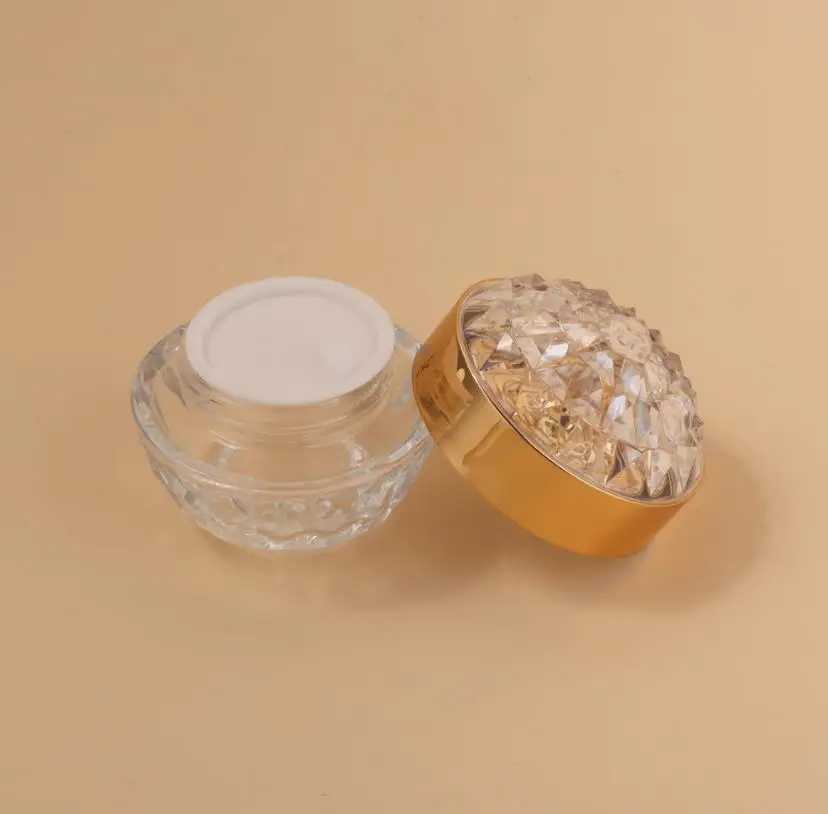 60pcs Luxury Diamond 50g Glass Face Cream Jar with Lid Acrylic Cosmetic Jar Container For Cream Lotion Jars Bottle ni44