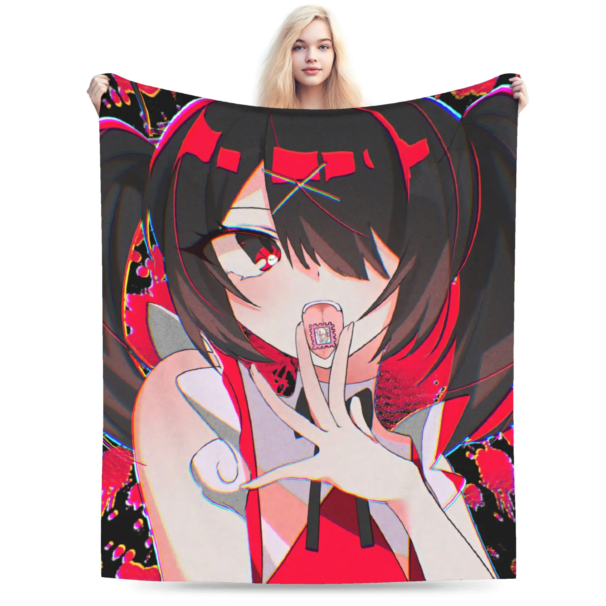 Needy Streamer Overload Ame-chan Blankets Fleece Decoration   Lightweight Thin Throw Blankets for Bedding Office Quilt