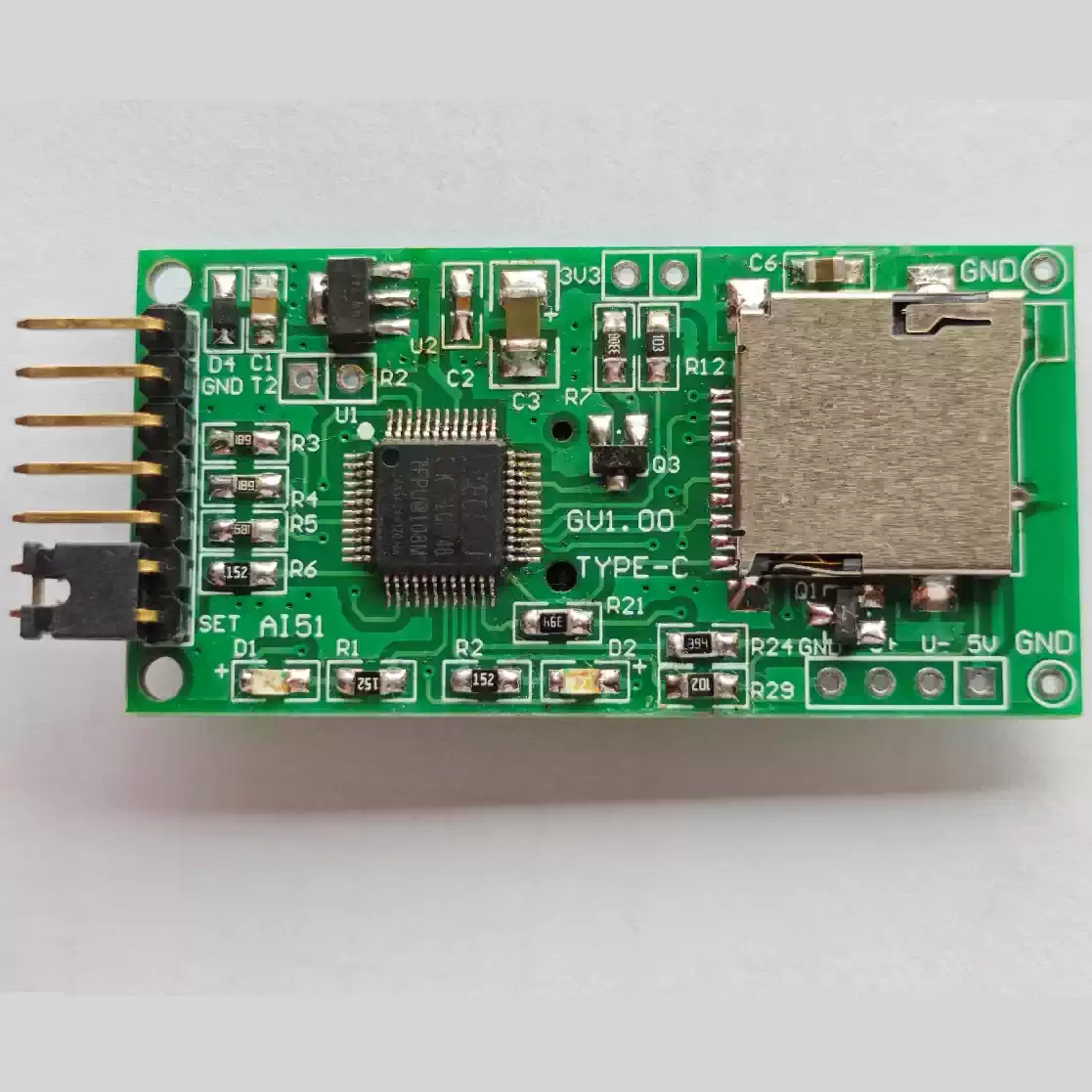 TF Card Serial Port Data Recorder Module, Real‑time Clock Supported, USB Interface, Read‑Write Access