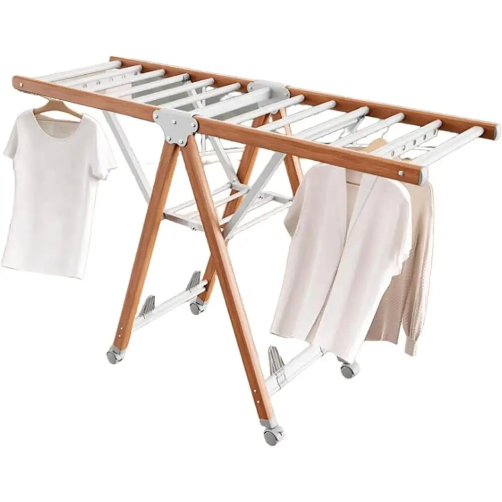 

Portable Heavy-Duty Folding Clothes Drying Rack with Large Capacity and Wheels for Indoor/Outdoor Use (160cm)