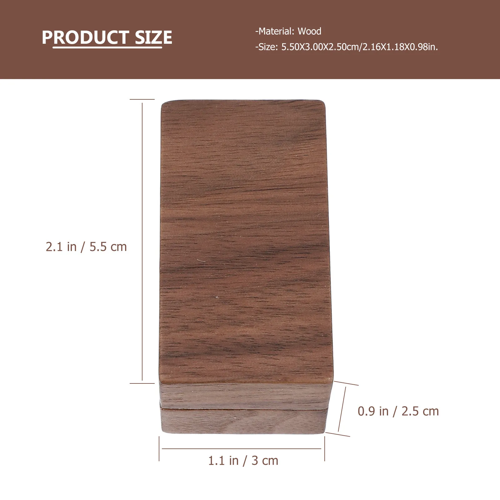 Wood Ring Case Compact Natural Eco Friendly Wooden Mini Storage Box Finger Ring Holder for Wedding Engagement Proposal Party