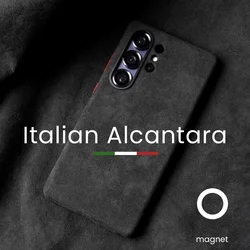 Magnetic ALCANTARA Case for Samsung Galaxy S25 Ultra 5G Luxury Business Supercar Same Artificial Leather Phone Cases