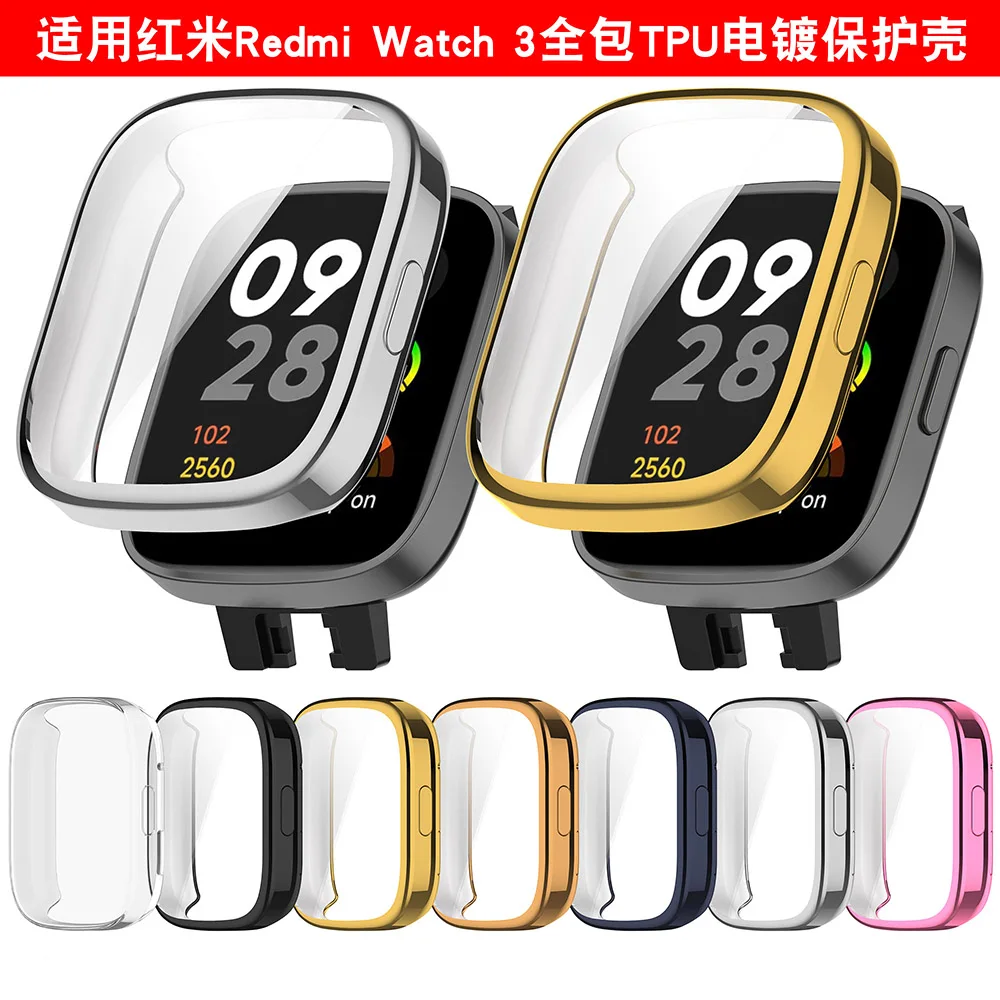 واقي شاشة كاملة لساعة Redmi 3 ، حافظة واقية من البولي يورثين الحراري ، غطاء صدفي ، ممتص صدمات ، مطلي بالكهرباء