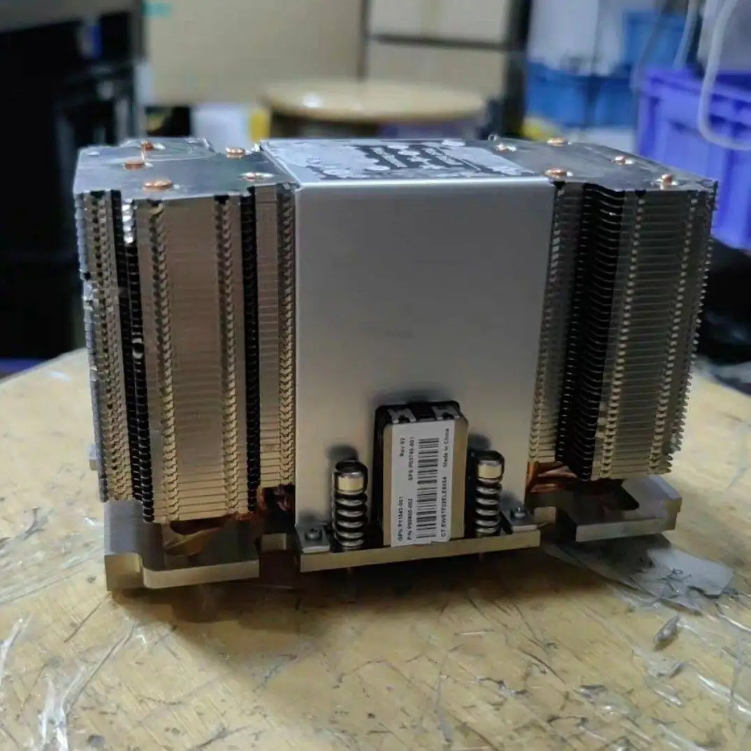 Original Server Heatsink for TESLA V100 SXM2, with Copper Heat Pipe Spreader Plate, 9cm Height